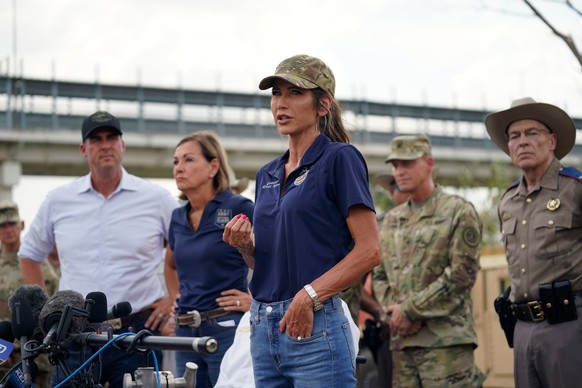 FILE - South Dakota Gov. Kristi Noem gives a news conference along the Rio Grande, Aug. 21, 2023, in Eagle Pass, Texas. (AP Photo/Eric Gay, File)
FEMA Review Council