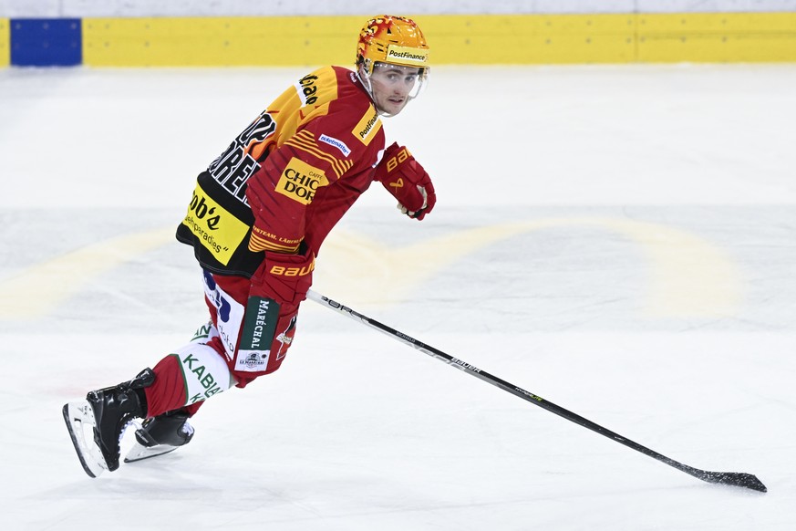 Tigers Postfinance Topscorer Marc Michaelis, waehrend dem Qualifikations-Spiel der National League, zwischen den SCL Tigers und dem HC Ajoie, am Freitag 13. Januar 2023, im Ilfisstadion in Langnau. (P ...