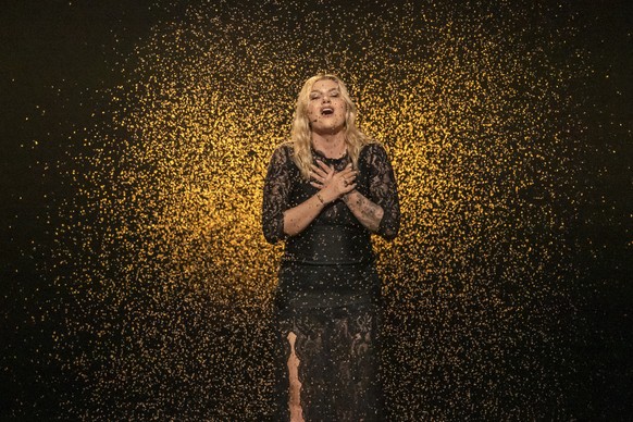 France&#039;s Louane performs the song &quot;Maman&quot; during the dress rehearsal and preview show of the second semi-final at the 69th Eurovision Song Contest in Basel, Switzerland, on Wednesday, M ...