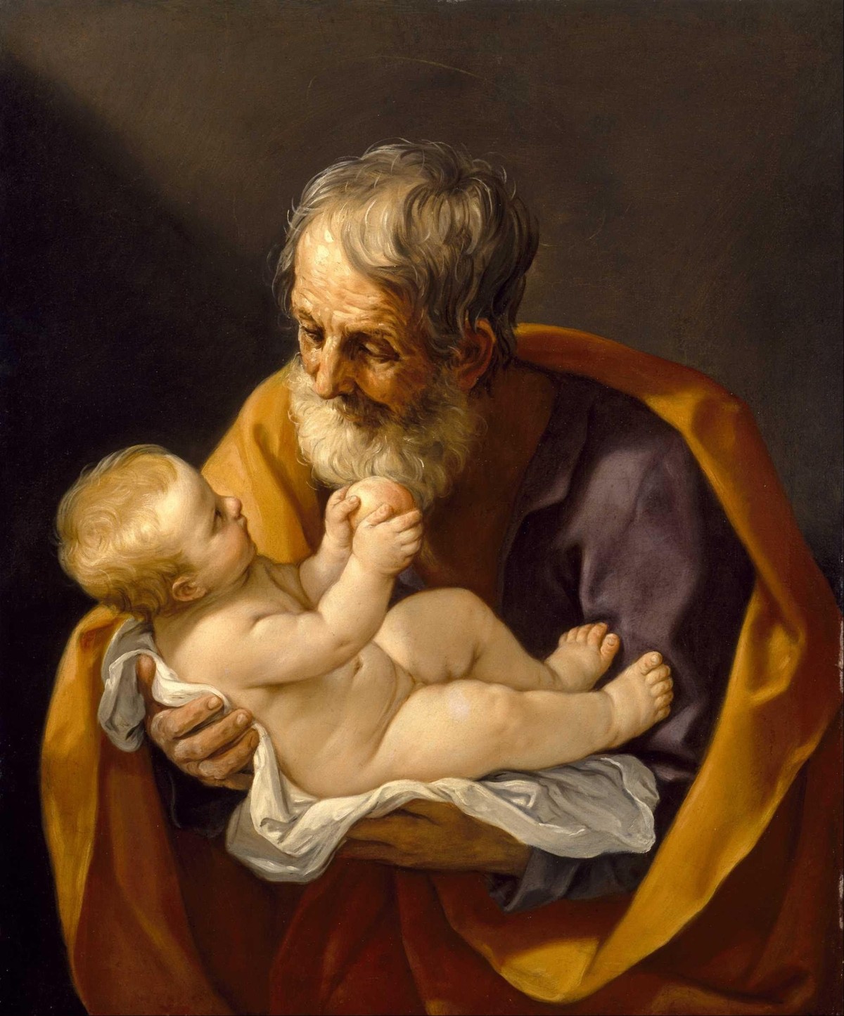 Josef, der Ziehvater Jesu mit dem Kind. Kirche Bilder