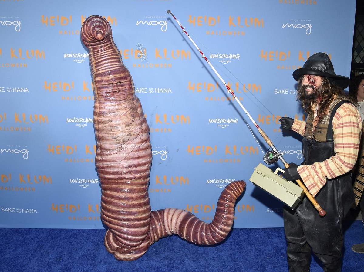Heidi Klum, left, and husband Tom Kaulitz attend Klum's 21st annual Halloween party at Sake No Hana at Moxy Lower East Side on Monday, Oct. 31, 2022, in New York. (Photo by Evan Agostini/Invision ...