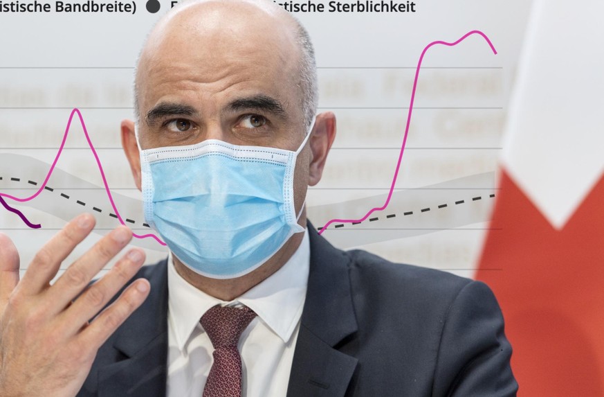 Bundesrat Alain Berset erlaeutert im Anschluss an die Bundesratssitzung die neusten Massnahmen zur Bewaeltigung der Krise um die Pandemie des Coronavirus COVID-19, am Mittwoch, 17. Februar 2021 in Ber ...