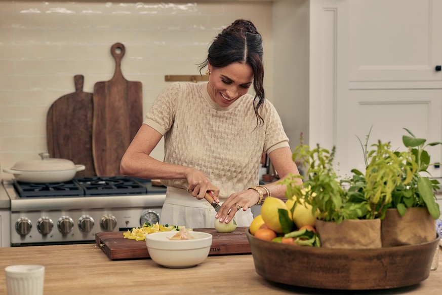 With Love, Meghan. Meghan, Duchess of Sussex in episode 108 of With Love, Meghan. Cr. Jake Rosenberg/Netflix © 2025