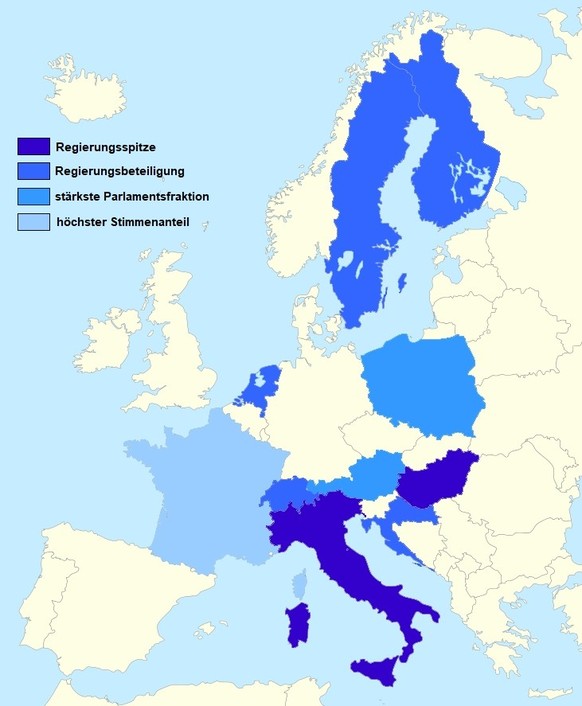 Rechtspopulistische Parteien, Europa
