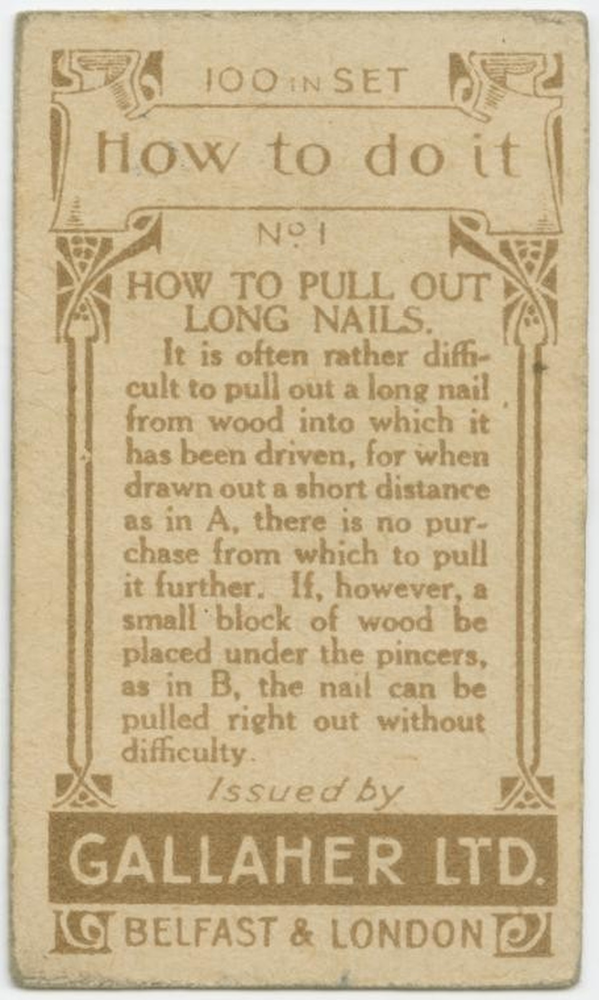 Gallaher-Lifehacks: Wie man lange Nägel herauszieht
https://digitalcollections.nypl.org/items/510d47e4-7b7e-a3d9-e040-e00a18064a99
