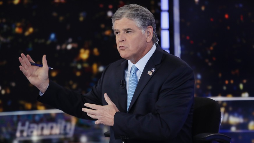 FILE - In this Aug. 7, 2019, photo, Fox News host Sean Hannity speaks during a taping of his show, &quot;Hannity,&quot; in New York. The House committee investigating the Jan. 6 U.S. Capitol insurrect ...