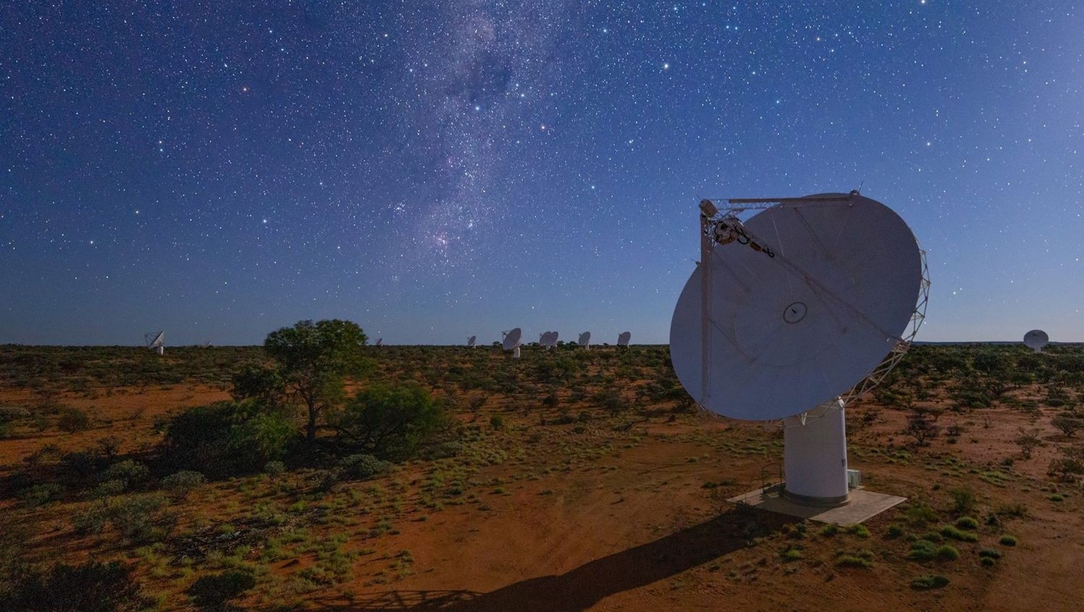 CSIRO’s ASKAP radio telescope on Wajarri Yamaji Country in Australia.