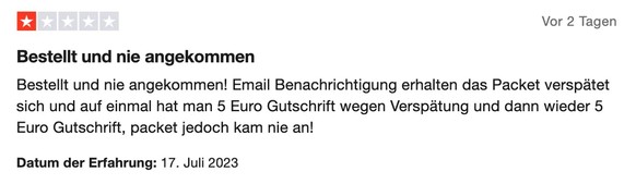 This user is complaining about Temu: Her order did not arrive.