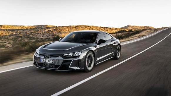 This photo provided by Audi shows the Audi e-tron GT, a new electric sport sedan. It shares a common platform with the Porsche Taycan, so we expect great things from this sleek four-door. (Courtesy of ...