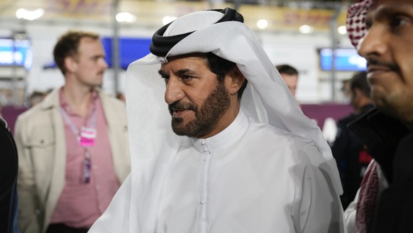 Mohammed Ben Sulayem. FIA President visits the starting grid before the Qatar Formula One Grand Prix at the Lusail International Circuit in Lusail, Qatar, Sunday, Dec. 1, 2024. (AP Photo/Darko Bandic)