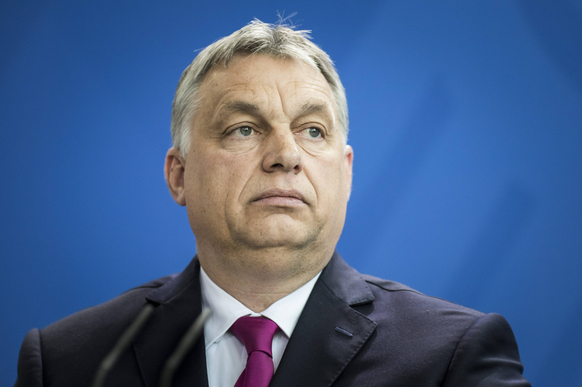 Viktor Orban, Ministerpraesident von Ungarn, aufgenommen im Rahmen einer Pressekonferenz in Berlin, 05.07.2018. Berlin Deutschland *** Viktor Orban Prime Minister of Hungary admitted at a press confer ...