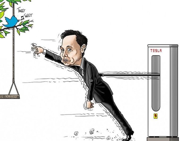 21 Karikaturen, die Elon Musks sonderbaren Twitter-Kauf auf den Punkt bringen\n