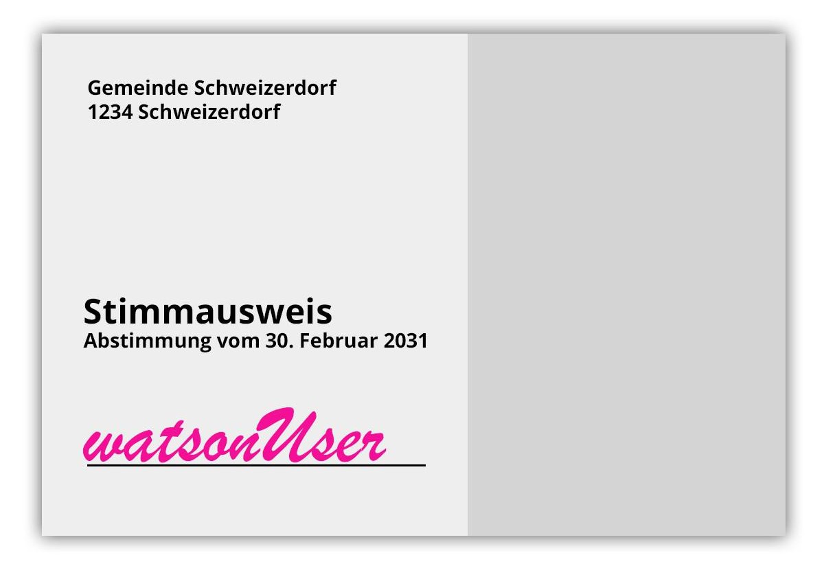 Falls Sie sich für die briefliche Stimmabgabe entschieden haben, legen Sie den Stimmrechtsausweis und den Stimmzettel in das grosse Antwortcouvert.
Notabene:

Der Stimmrechtsausweis (auch Stimmausweis ...