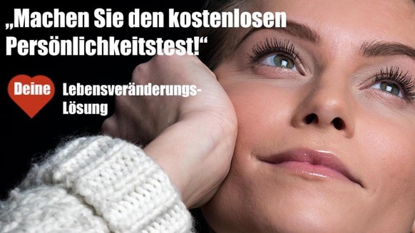 Werbung für den Scientology-Persönlichkeitstest auf der Datingplattform.