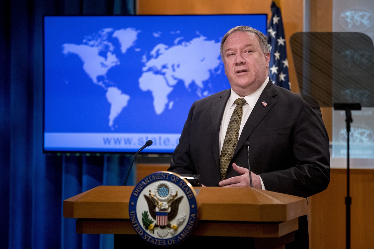 Secretary of State Mike Pompeo speaks during a news conference at the State Department in Washington, Wednesday, June 10, 2020. (AP Photo/Andrew Harnik, Pool)