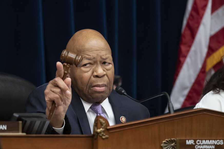 FILE - In this Tuesday, April 2, 2109 file photo, House Oversight and Reform Committee Chair Elijah Cummings, D-Md., leads a meeting to call for subpoenas after a career official in the White House se ...