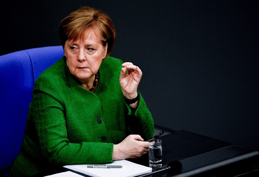 epa07295612 German Chancellor Angela Merkel attends a session of the German parliament &#039;Bundestag&#039; in Berlin, Germany, 18 January 2019. Members of the Bundestag gathered to debate on Asylum  ...