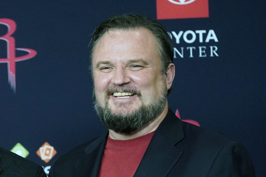 FILE - This is a July 26, 2019, file photo showing Houston Rockets General Manager Daryl Morey during an NBA basketball news conference in Houston. Morey hasn&#039;t had to make any major moves in his ...