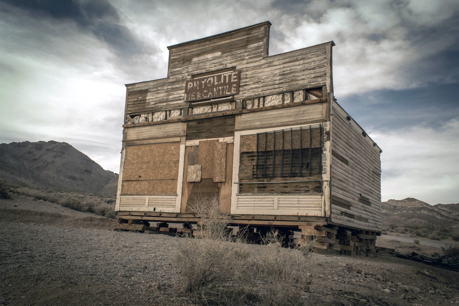 Rhyolite Mercantile in the abandoned ghost town of Rhyolite, Nevada