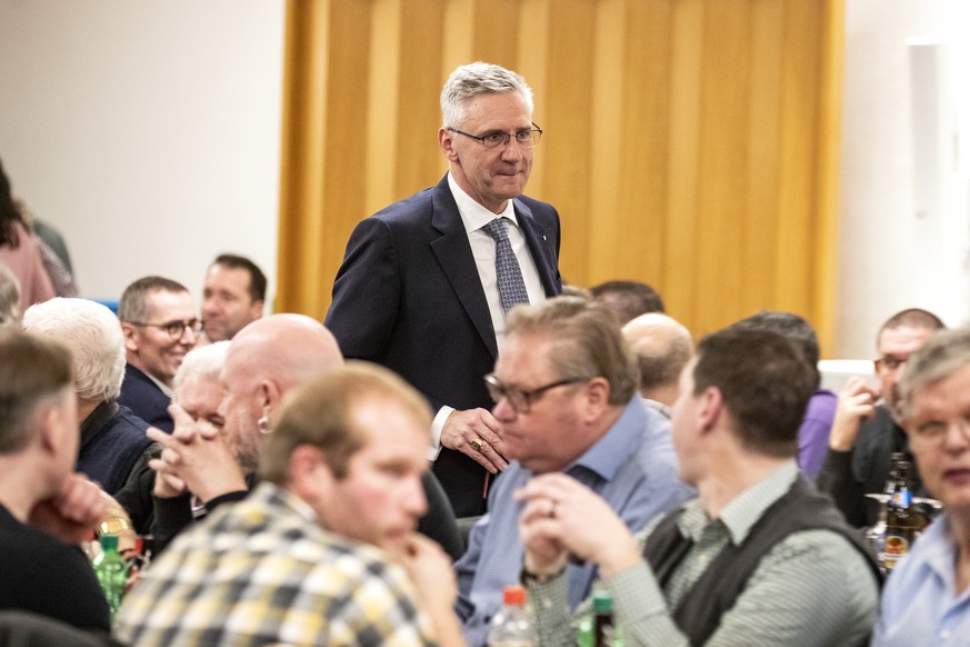 Nationalrat Andreas Glarner waehrend dem SVP Kantonalparteitag im Gasthof Ochsen in Lupfig am Mittwoch, 15. Januar 2019. (KEYSTONE/Alexandra Wey).
