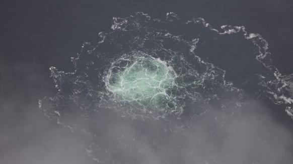 FILE - In this picture provided by Swedish Coast Guard, a leak from Nord Stream 2 is seen, on Sept. 28, 2022. (Swedish Coast Guard via AP, File)
Germany Pipeline Attack