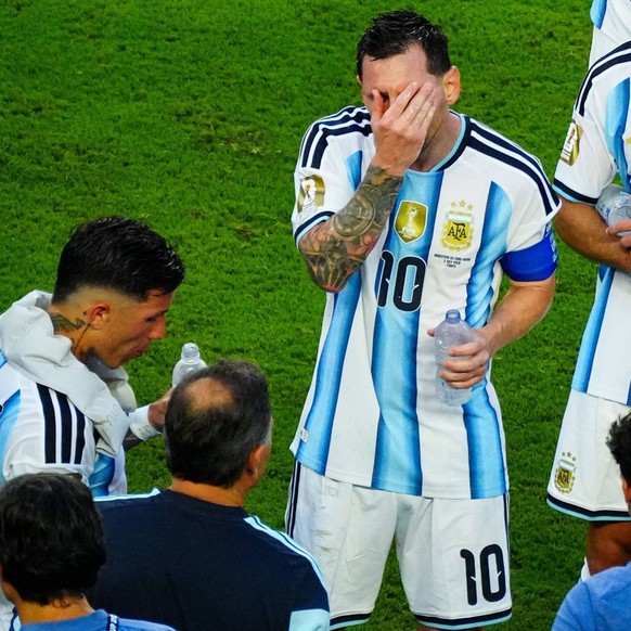 Lionel Messi of Argentina dejected and frustrated during the hydration break Argentina v Cape Verde, 2026 FIFA World Cup, WM, Weltmeisterschaft, Fussball Round of 32, Football, Miami Stadium, Miami, F ...