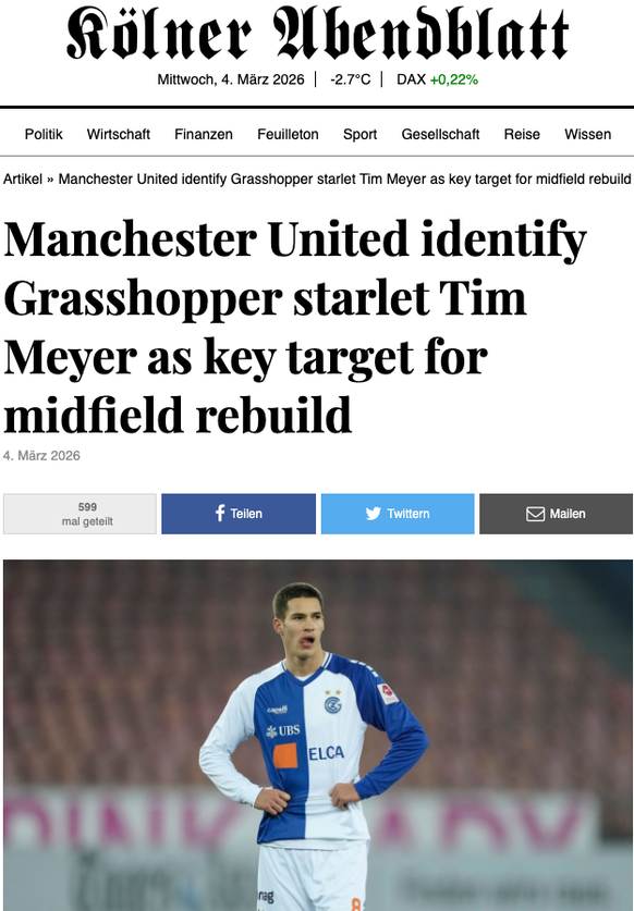 GC-Talent Tim Meyer zu ManUtd? Wie ein Transfergerücht entstehen kann