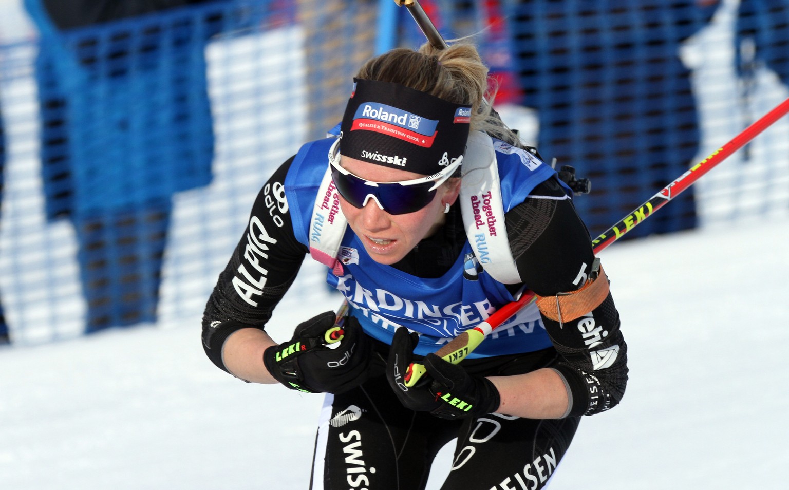 Elisa Gasparin und ihre Kolleginnen laufen in Antholz auf den achten Platz.