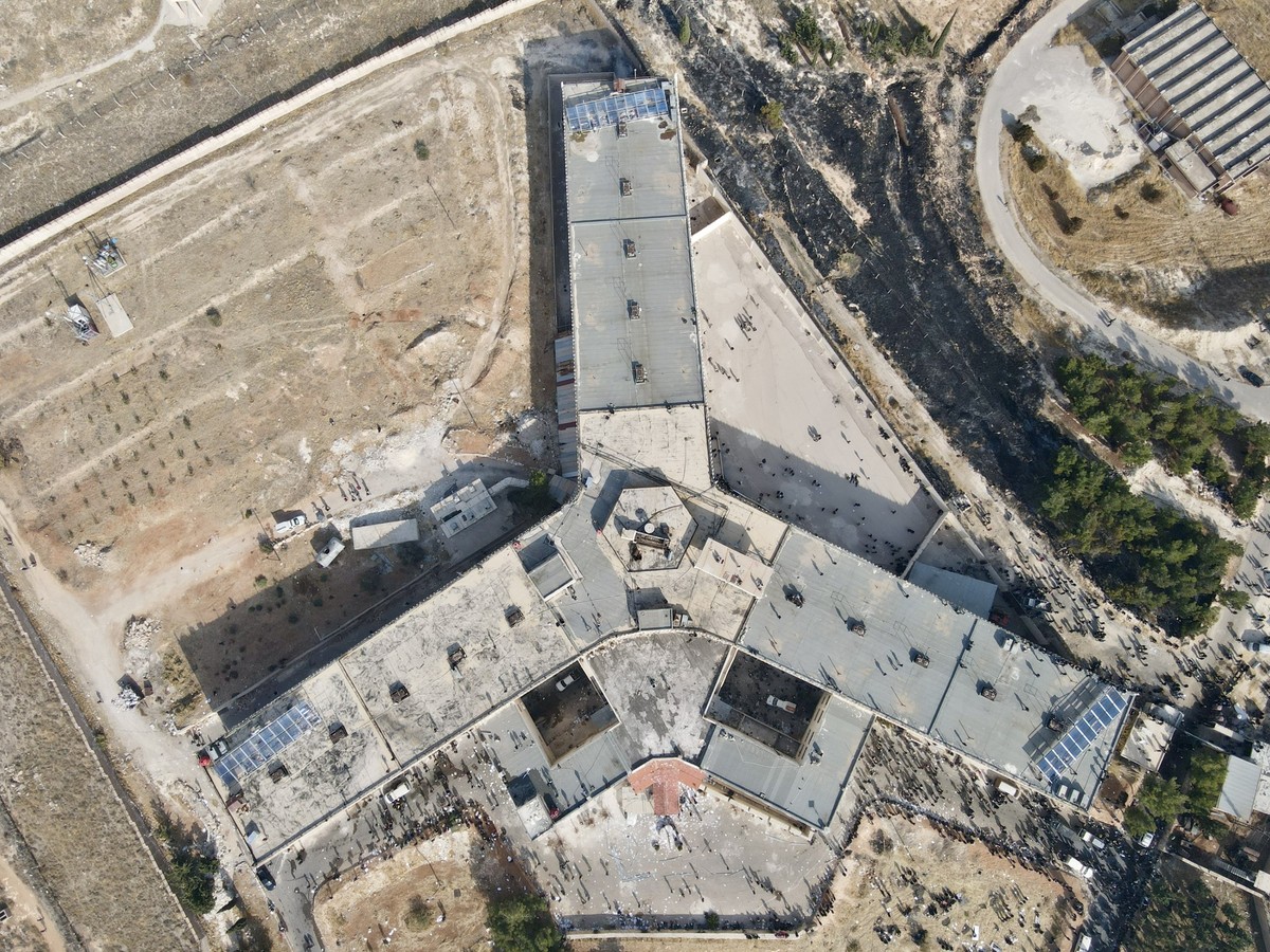 DAMASCUS, SYRIA - DECEMBER 9: An aerial view of Sednaya Military Prison, which is infamous for torture under the toppled Bashar al-Assad regime, in Damascus, Syria on December 9, 2024. The prison, not ...