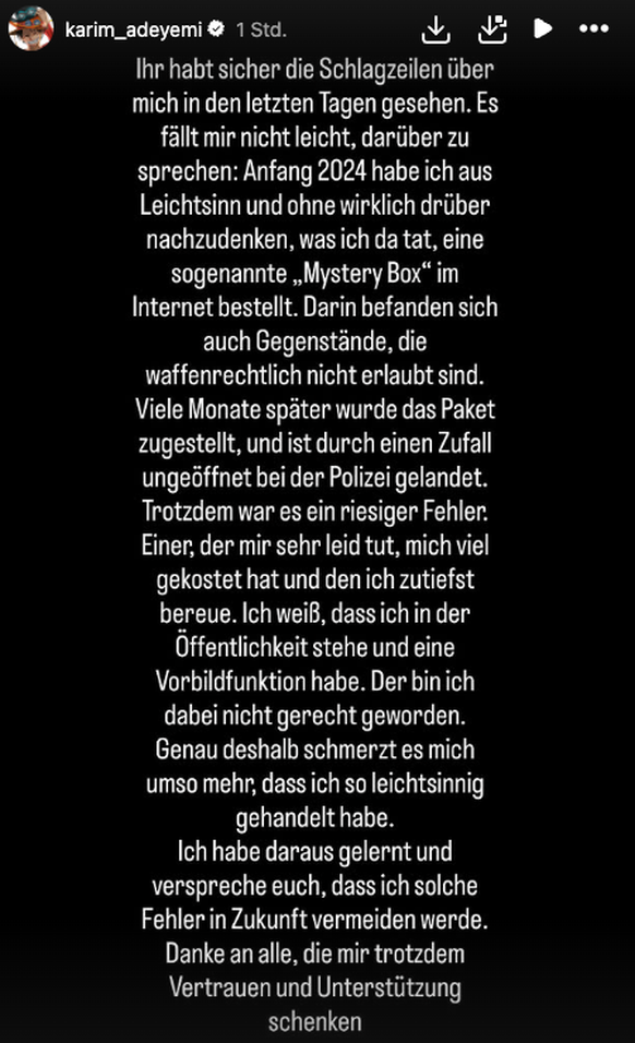 Das Statement von Karim Adeyemi.