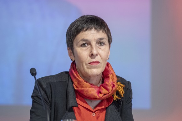 Barbara Gysi von der SP anlaesslich der Delegiertenversammlung der SP Schweiz vom Samstag, 2. Maerz 2019 in Goldau. (KEYSTONE/Urs Flueeler)