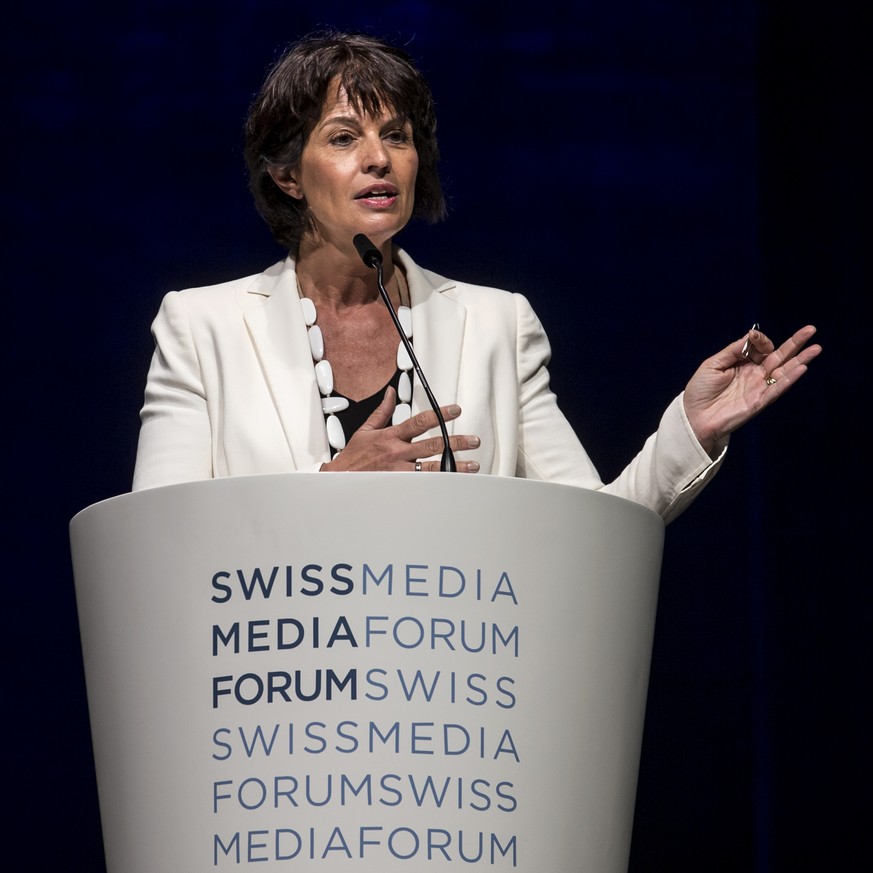 Leuthard am Freitag am Swiss Media Forum in Luzern.