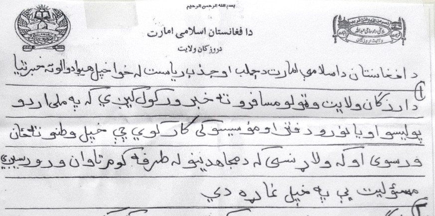 Derzeit kursieren in Afghanistan gefälschte Drohbriefe der Taliban.<br data-editable="remove">
