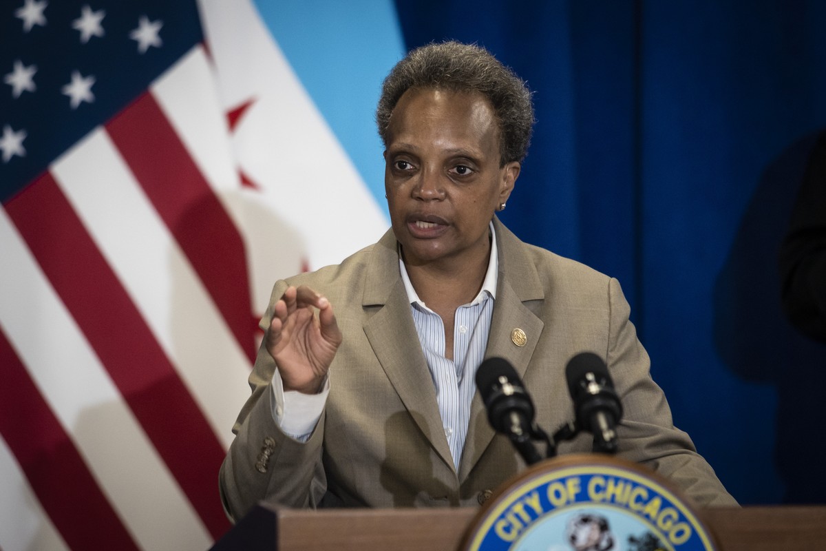 Mayor Lori Lightfoot speaks during a press conference at City Hall to announce the city's new Use of Force Working Group, designed to to review the Chicago Police Department's policies perta ...