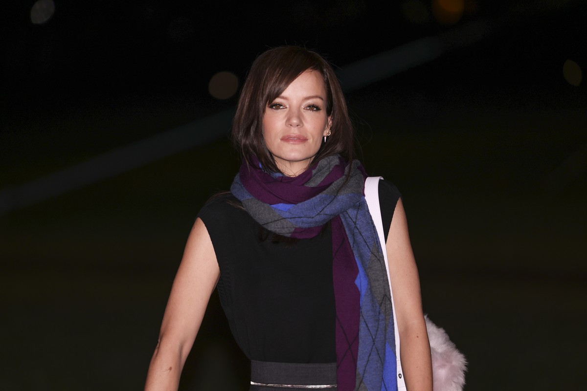 Lily Allen poses for photographers upon arrival at the Burberry Winter 2024 fashion show on Monday, Feb. 19, 2024 in London. (Photo by Vianney Le Caer/Invision/AP)
Lily Allen
