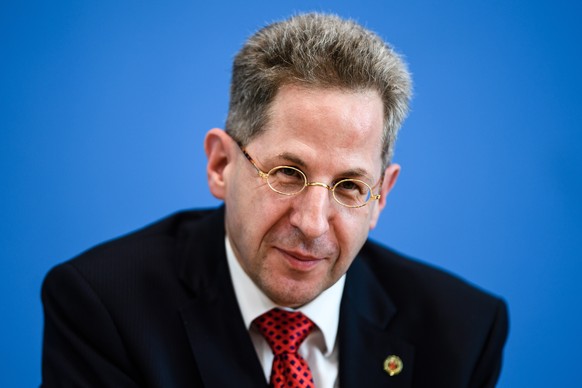 epa07037435 (FILE) - President of the Federal Office for Constitutional Protection (Bundesamt fuer Verfassungsschutz, BfV) Hans-Georg Maassen during the presentation of the annual report of the Federa ...
