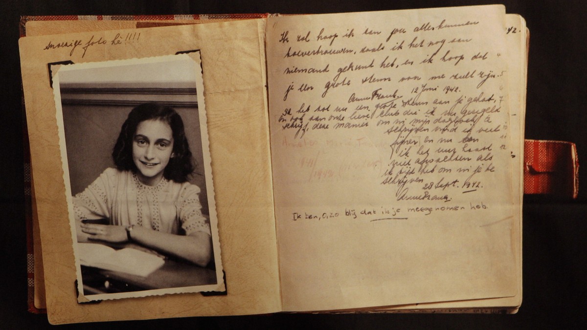 FILE - This June 12, 2009 file photo, shows a photo of Anne Frank at the opening of the exhibition: "Anne Frank, a History for Today", at the Westerbork Remembrance Centre in Hooghalen, nort ...