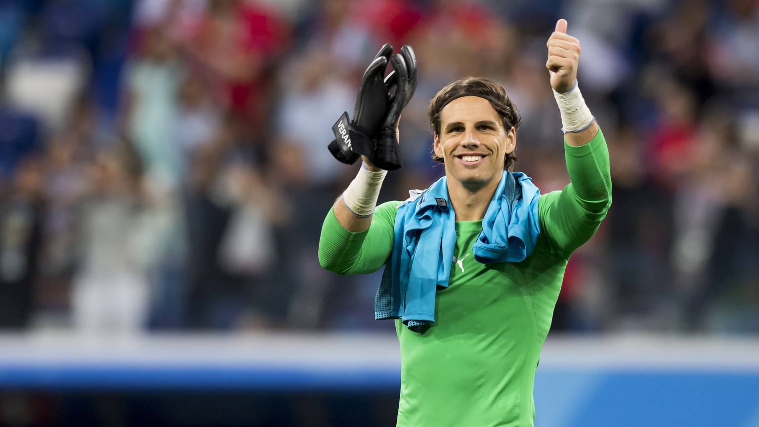 epa06845865 Switzerland&#039;s goalkeeper Yann Sommer, reacts during the FIFA World Cup 2018 group E preliminary round soccer match between Switzerland and Costa Rica in Nizhny Novgorod, Russia, 27 Ju ...