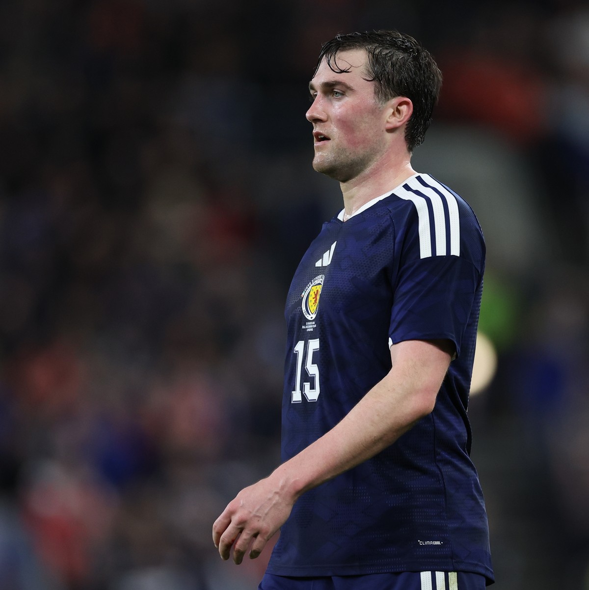 epa12862879 John Souttar of Scotland looks on during the international friendly match between Scotland and Cote d'Ivoire in Liverpool, Great Britain, 31 March 2026. EPA/ADAM VAUGHAN