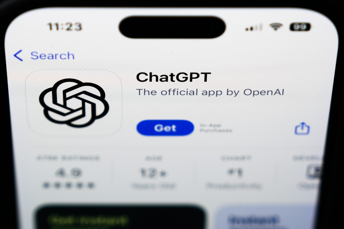 FILE - A ChapGPT logo is seen on a smartphone in West Chester, Pa., Wednesday, Dec. 6, 2023. Catalyzing a year of AI fanfare was ChatGPT. The World Economic Forum says false and misleading information ...