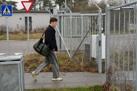 Denmark&#039;s Crown Prince Christian arrives to start his military duty at Gardehusarregimentet on Antvorskov Kaserne, in Slagelse, Denmark, Monday Feb. 3, 2025 (Mads Claus Rasmussen/Ritzau Scanpix v ...