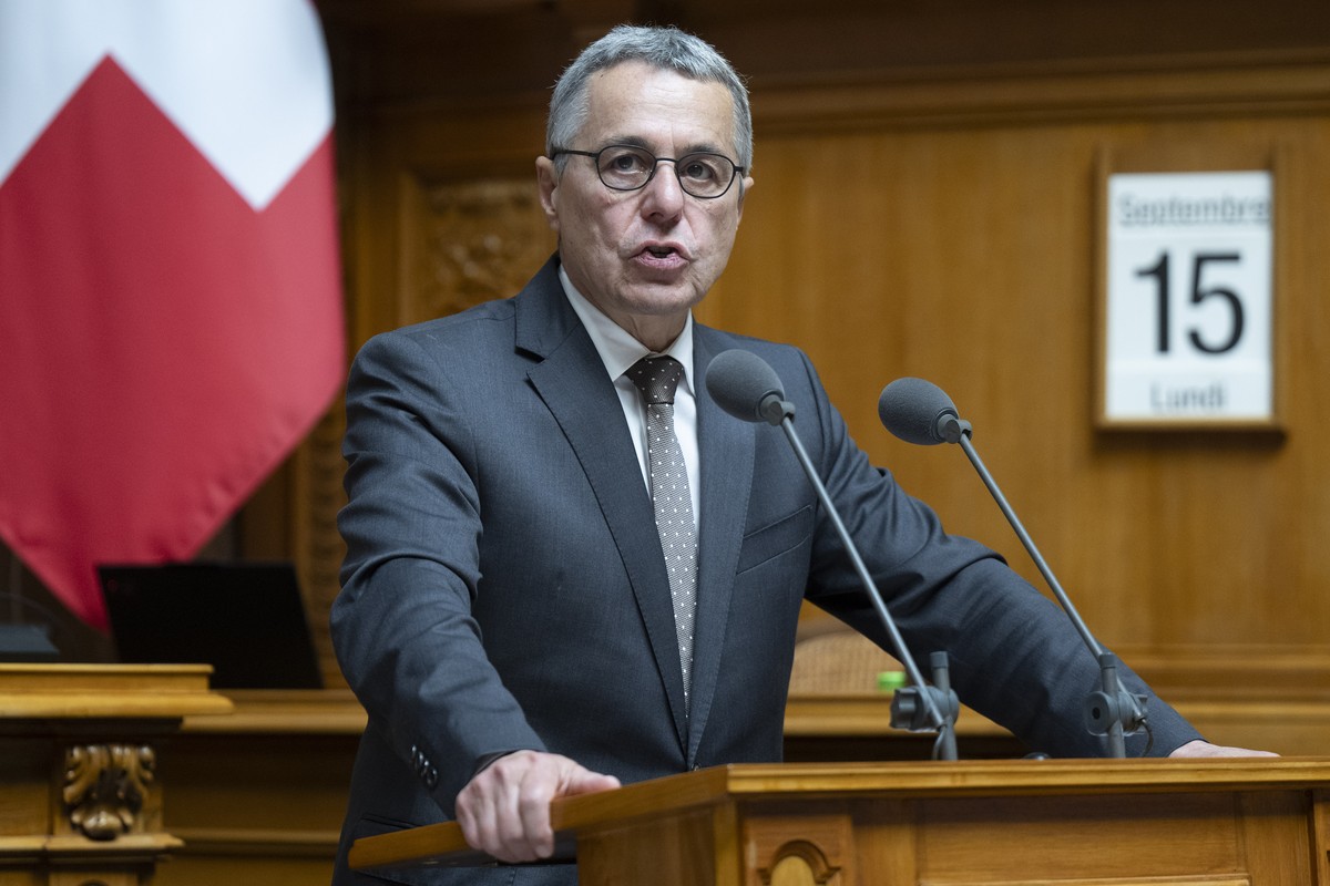Bundesrat Ignazio Cassis spricht im Nationalrat an der Herbstsession der Eidgenoessischen Raete, am Montag, 15. September 2025, in Bern. (KEYSTONE/Peter Schneider)