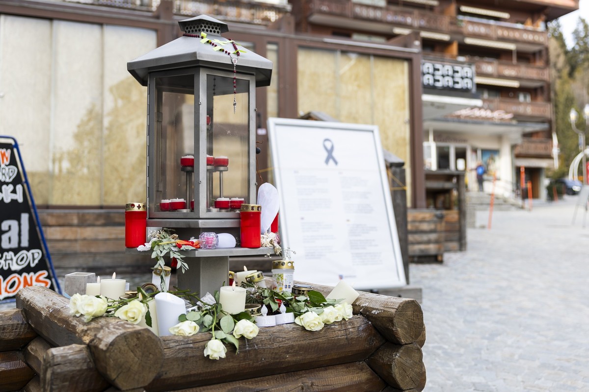 The entrance of the "Le Constellation" bar and lounge is pictured after the fire at the "Le Constellation" bar and lounge, in Crans-Montana, Switzerland, Monday, February 9, 2026.  ...