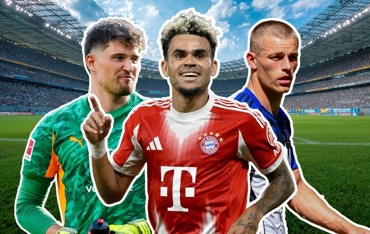 Die Bayern um Neuzugang Luis Diaz gehen natürlich als Favorit in die Saison, den BVB um Goalie Gregor Kobel (l.) wollen sie ärgern – und Miro Muheims (r.) HSV ist eine Wundertüte.