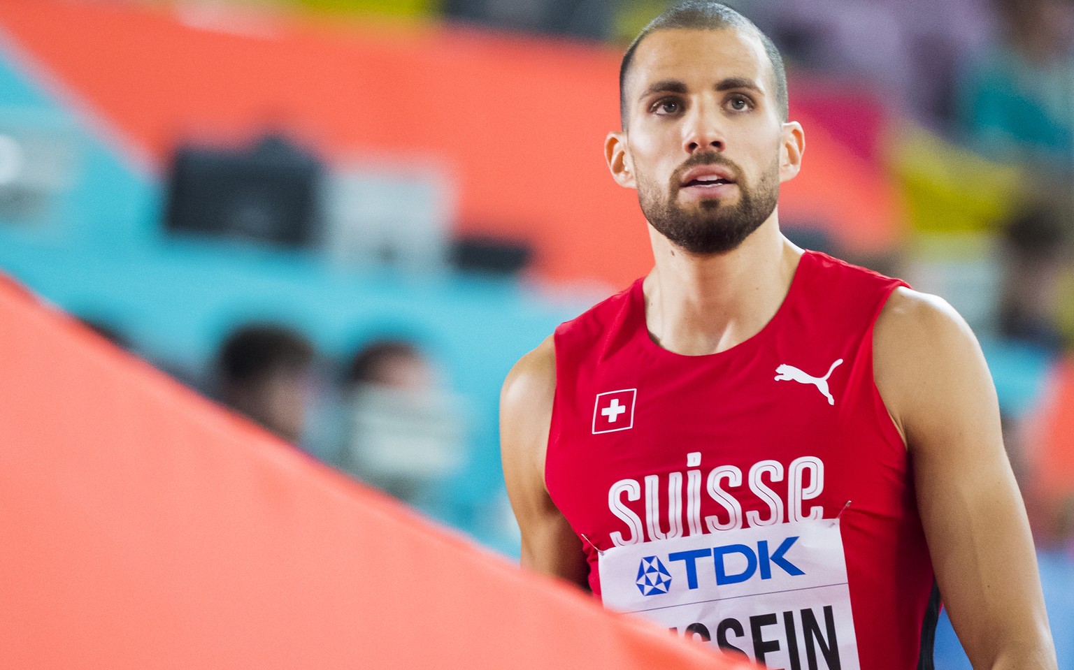 ZUR SPERRUNG VON KARIEM HUSSEIN STELLEN WIR IHNEN FOLGENDES BILD ZUR VERFUEGUNG - Kariem Hussein from Switzerland reacts during the 400 meters hurdles men qualification round at the IAAF World Athleti ...