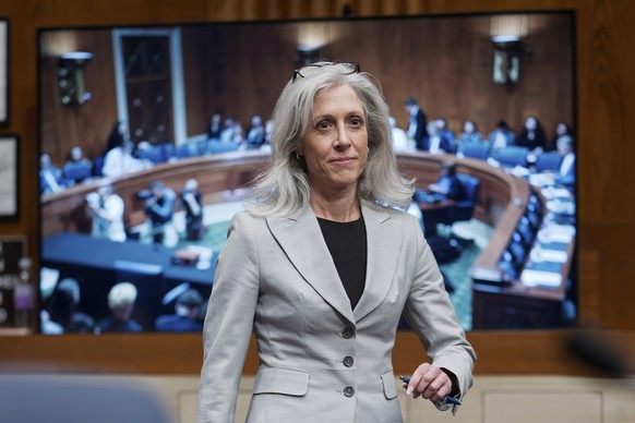 FILE - Susan Monarez, President Donald Trump&#039;s nominee to be director of the Centers for Disease Control and Prevention, arrives to testify before the Senate HELP Committee, at the Capitol in Was ...