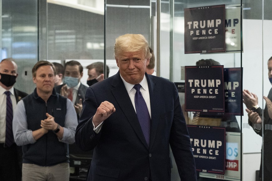 President Donald Trump arrives to speak at the Trump campaign headquarters on Election Day, Tuesday, Nov. 3, 2020, in Arlington, Va. (AP Photo/Alex Brandon)
Donald Trump
