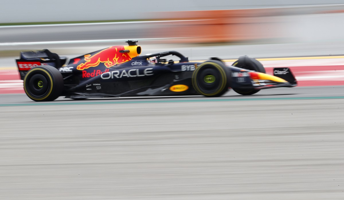 Red Bull driver Max Verstappen of the Netherlands steers his car during a Formula One pre-season testing session at the Catalunya racetrack in Montmelo, just outside of Barcelona, Spain, Friday, Feb.  ...