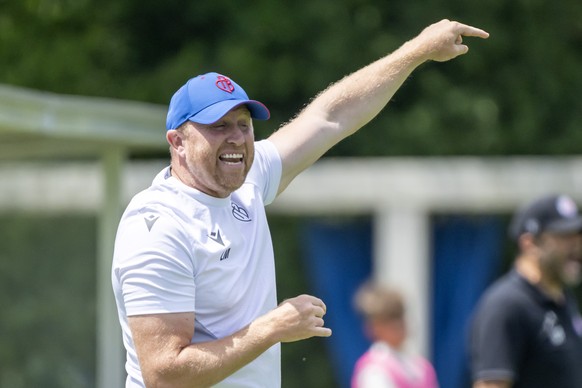 Cheftrainer Ludovic Magnin (FCB) bei einem Testspiel zwischen dem FC Basel 1893 und dem FC Winterthur in Basel, am Samstag, 12. Juli 2025. (KEYSTONE/Georgios Kefalas)