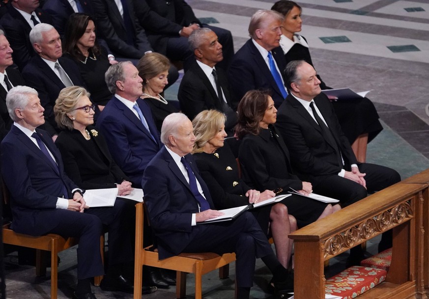 Top to Bottom, Left to Right Former Vice President Al Gore, former Vice President Mike Pence and his wife Karen Pence, former President Bill Clinton and his wife Hillary Clinton, former President Geor ...